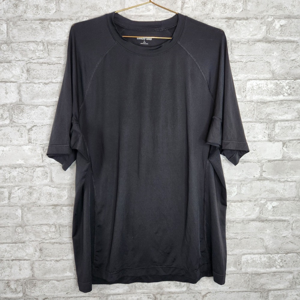 Lands End Mens Athletic Performance T-Shirt Raglan Sporty Basic Large